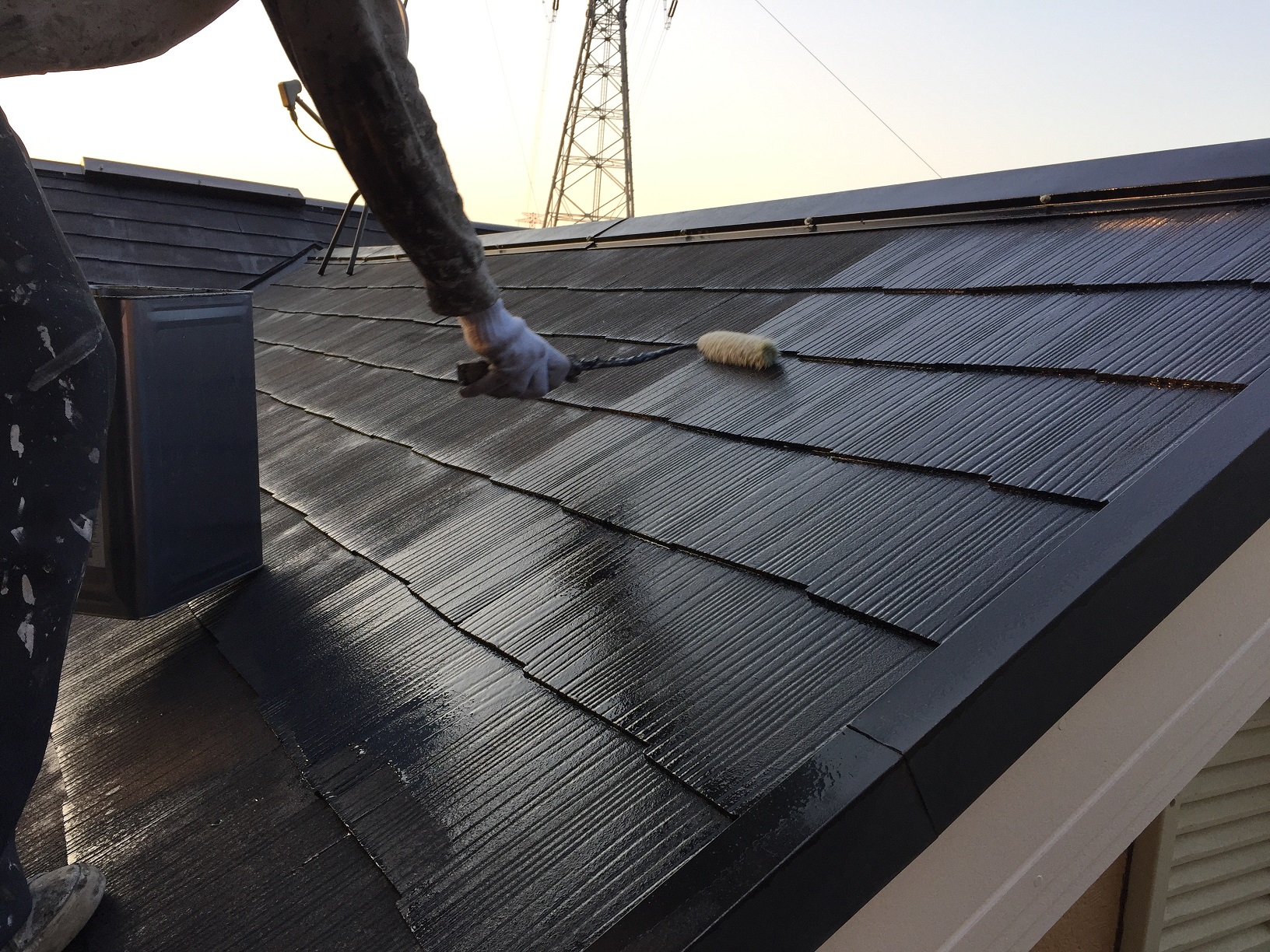 7月12日　埼玉県狭山市O様　屋根塗装工事　着工します。